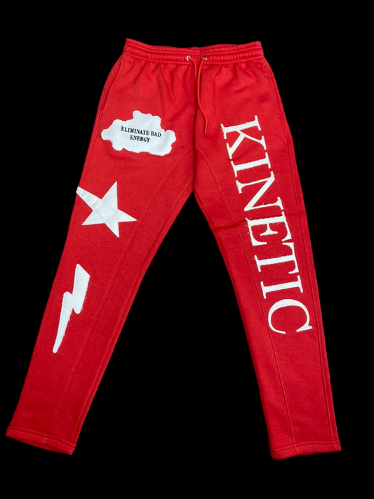 "ELIMINATE BAD ENERGY" Sweatpants RED