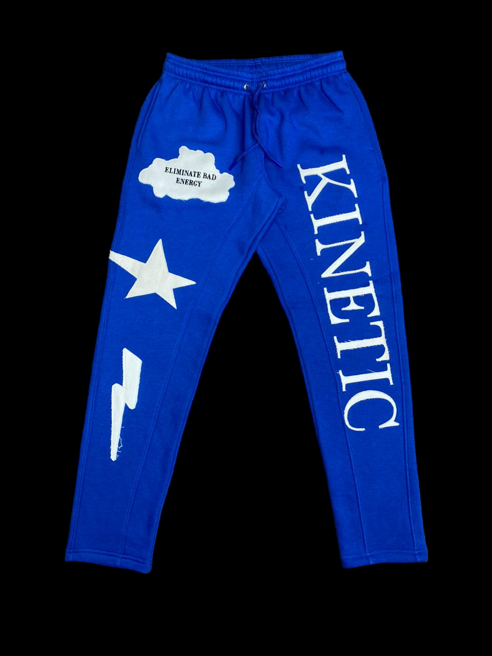 "ELIMINATE BAD ENERGY" Sweatpants BLUE